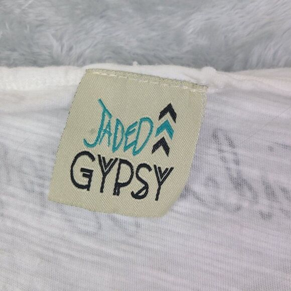 Jaded Gypsy Distressed Cotton Tee Top Gypsy Bull Size Large Jaded Gypsy - Picture 3 of 12